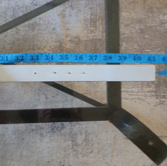 Vintage Bottega Veneta Blue & Gold Leather Belt size Large 33-36 - Picture 12 of 16